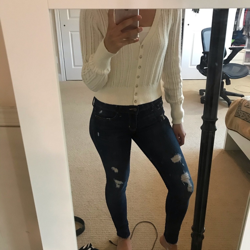 Ripped blue jeans